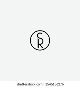 SR initials letter creative logo icon vector black color free download