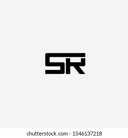SR initials letter creative logo icon vector black color free download