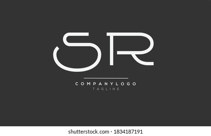 SR initials monogram letter text alphabet logo 