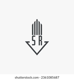 SR initialisiert Stockillustration des Real Estate Logos. Logo-Vektorgrafik