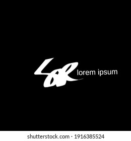 SR Isolated Black Signature Initial Logo Vorlage Vektorgrafik