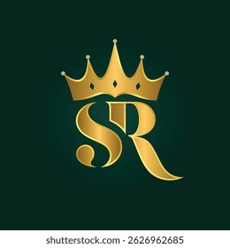 SR King Queen Crown Royal Gold Premium Elegant Jewelry Fashion logo