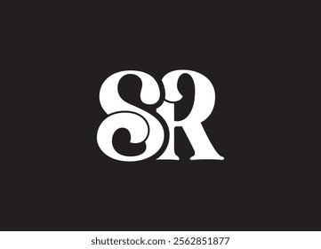 SR latter ligature typography logo design template
