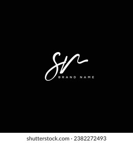 SR letter beauty handwriting vector logo. 