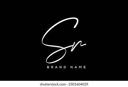 SR letter beauty handwriting vector logo. 