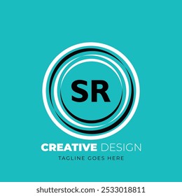 SR letter logo creative design. SR unique design. Vector illustration