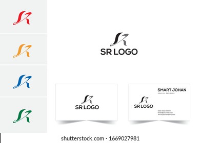 SR Letter Logo Design with Creative Modern Trendy Typography.