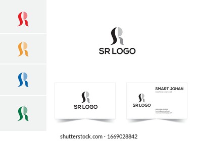 SR Letter Logo Design with Creative Modern Trendy Typography.