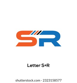 SR letter logo design icon