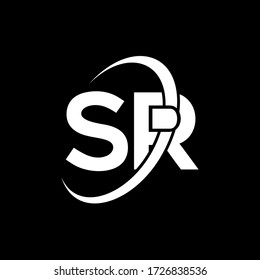 SR Letter Logo Design. Initial letters SR logo icon. Abstract letter SR S R minimal logo design template. S R Letter Design Vector with black Colors. sr logo