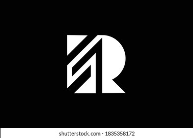 SR letter logo design on luxury background. SR monogram initials letter logo concept. RS icon design. RS elegant and Professional letter icon design on black background. R S SR RS