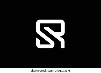 SR letter logo design on luxury background. RS monogram initials letter logo concept. SR icon design. RS elegant and Professional white color letter icon on black background.