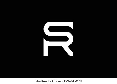 SR-Logo-Design auf luxuriösem Hintergrund. RS Monogram Initials Buchstaben Logo Konzept. SR-Icon-Design. RS elegante und professionelle, weiße Buchstaben Symbol Design auf schwarzem Hintergrund.