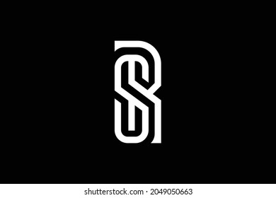 SR letter logo design on luxury background. RS monogram initials letter logo concept. SR icon design. RS elegant and Professional white color letter icon design on black background.