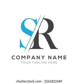 SR-Logo-Design-Vorlagenelemente für Buchstaben. SR-Brief-Vektorlogo.