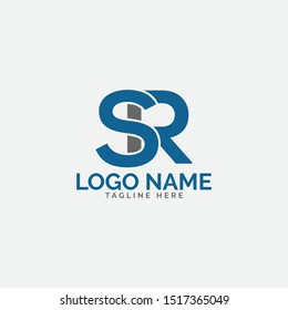 SR letter logo design vector 