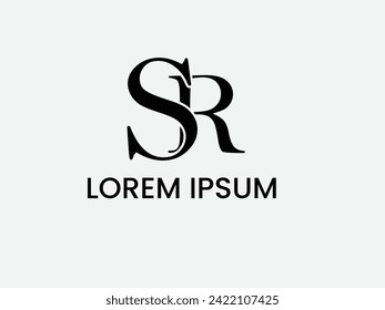 SR Letter Logo Design und Vektorisolierung.