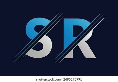 sr Letter logo design vector template.