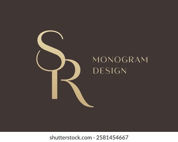 SR letter logo icon design. Classic style luxury initials monogram.