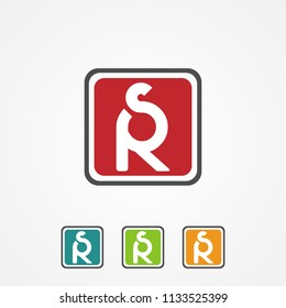 sr letter logo. rs logo vector