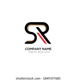 Logo de la carta SR. Logo del alfabeto vector S R