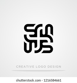 SR  letter logo template