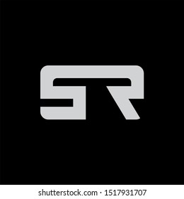 SR Letter monogram with abstrac concept style design