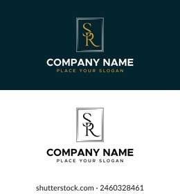 SR Letter Monogram Gold Minimalist Vector Logo