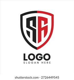 SR Letter Shield-Logo für Sicherheits- und Schutzdienste