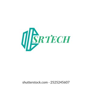SR letter tech logo, letter logo, modern technology  , Tech logo design, company  logo design