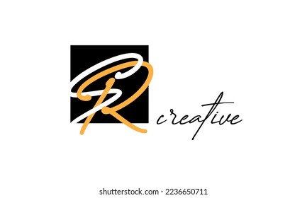 SR letters creative modern font logo design