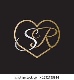 SR logo design vector icon symbol