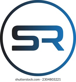 SR Logo-Design. Vektorgrafik.