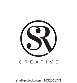 SR logo design vector luxury premium