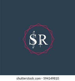 sr logo letter initial, Abstract Polygonal Background Logo, design for Corporate Business Identity,flat icon, Alphabet letter