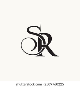 SR Logo , SR Monogram, Initial Letter SR or RS typography logo design vector, SR Elegant Luxury Initial Letter Logo Template