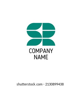 SR logo with unique alphabet. creative branding logos. letter logo in green color. company logo. leaf shaped letter logo