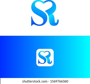 SR Logotype Company Letter Design Vectoriel