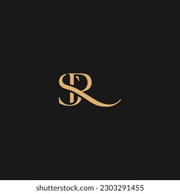 SR Luxury Logo Design Vectorvorlage. Bildzeichen Alphabet Symbol für Unternehmensidentität
