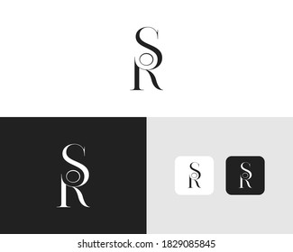 SR minimal,modern and clean logo