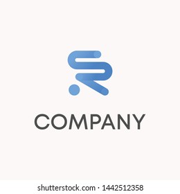 SR modern initial logo template