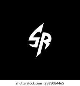 SR monogram esport logo design with cool shape concept in vector