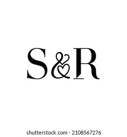 SR monogram initial letters logo Design Vector