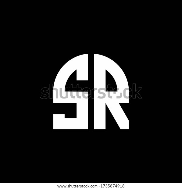 Sr Monogram Logo Curve Shape Design Stock Vector (Royalty Free ...