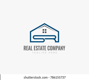 SR real estate letter logo vector. initial SR home logo template. symbol or icon letter