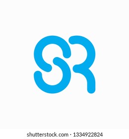 SR Rounded Letter Initial Logo Design