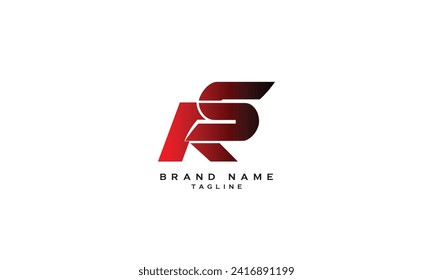 SR, RS, Abstract initial monogram letter alphabet logo design