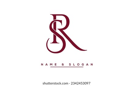 Monograma del logotipo de las letras abstractas SR, RS
