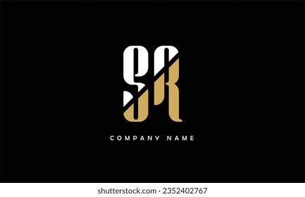 Monograma del logotipo de las letras abstractas SR, RS