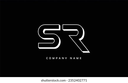 Monograma del logotipo de las letras abstractas SR, RS